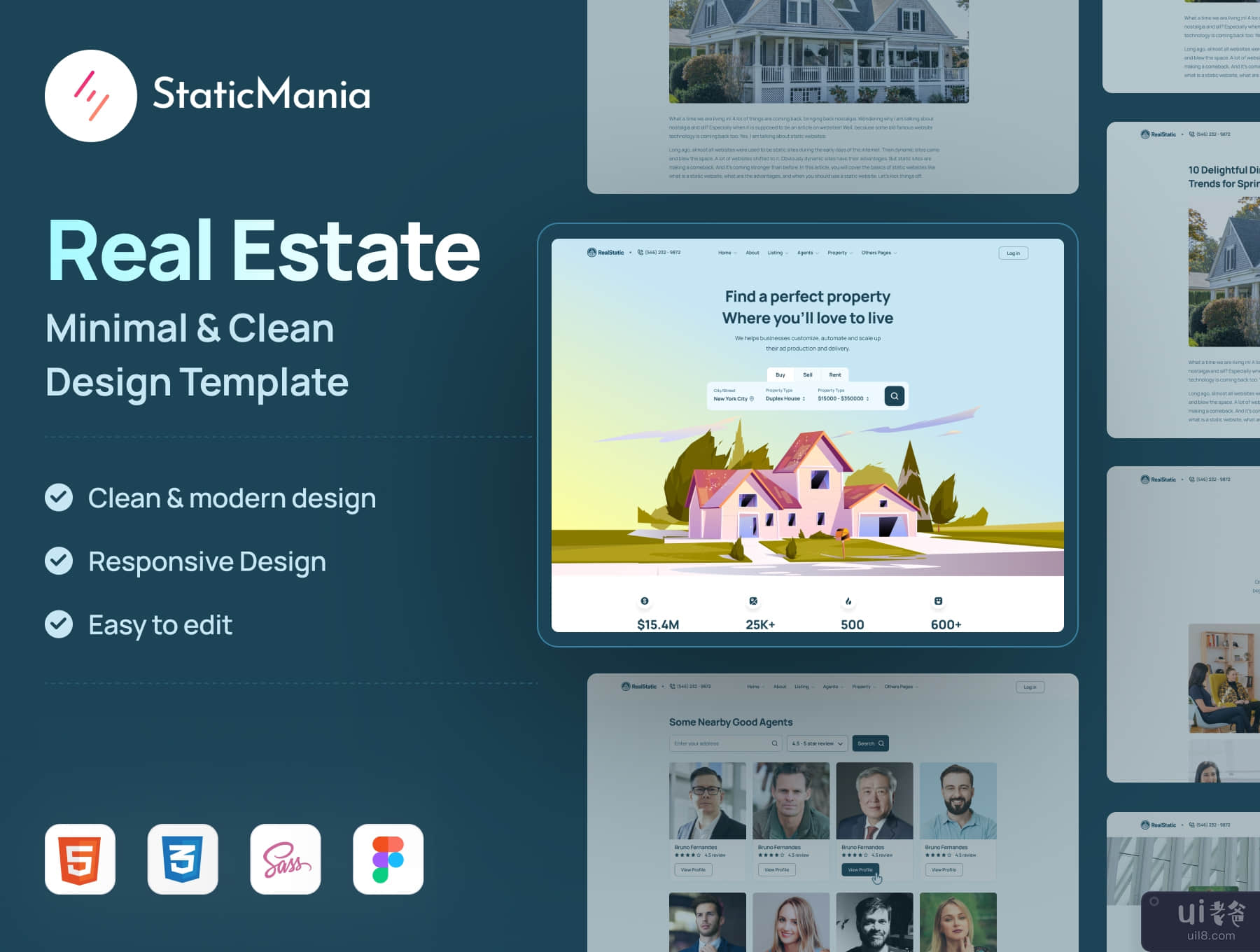 RealStatic - 真实状态网站模板 (RealStatic - Real State Website Template)插图7