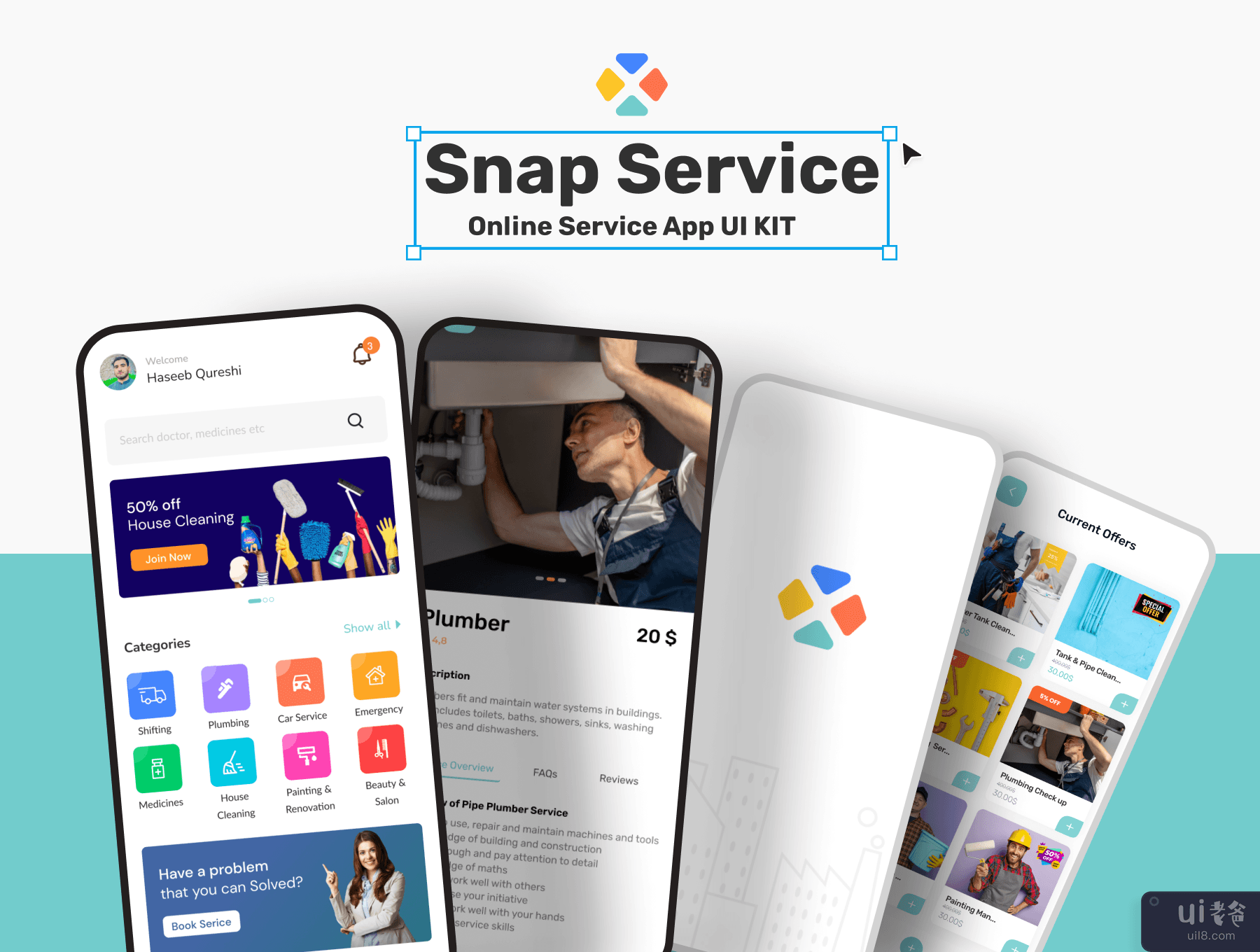 Snap Services - 多供应商应用程序用户界面套件 (Snap Services - Multi vendor App Ui Kit)插图2