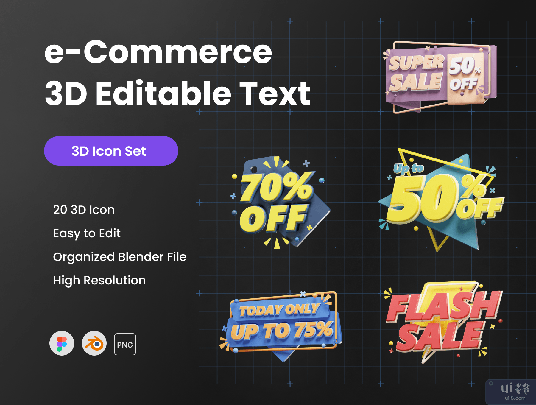 电子商务 3D 可编辑文本 (e-Commerce 3D Editable Text)插图5