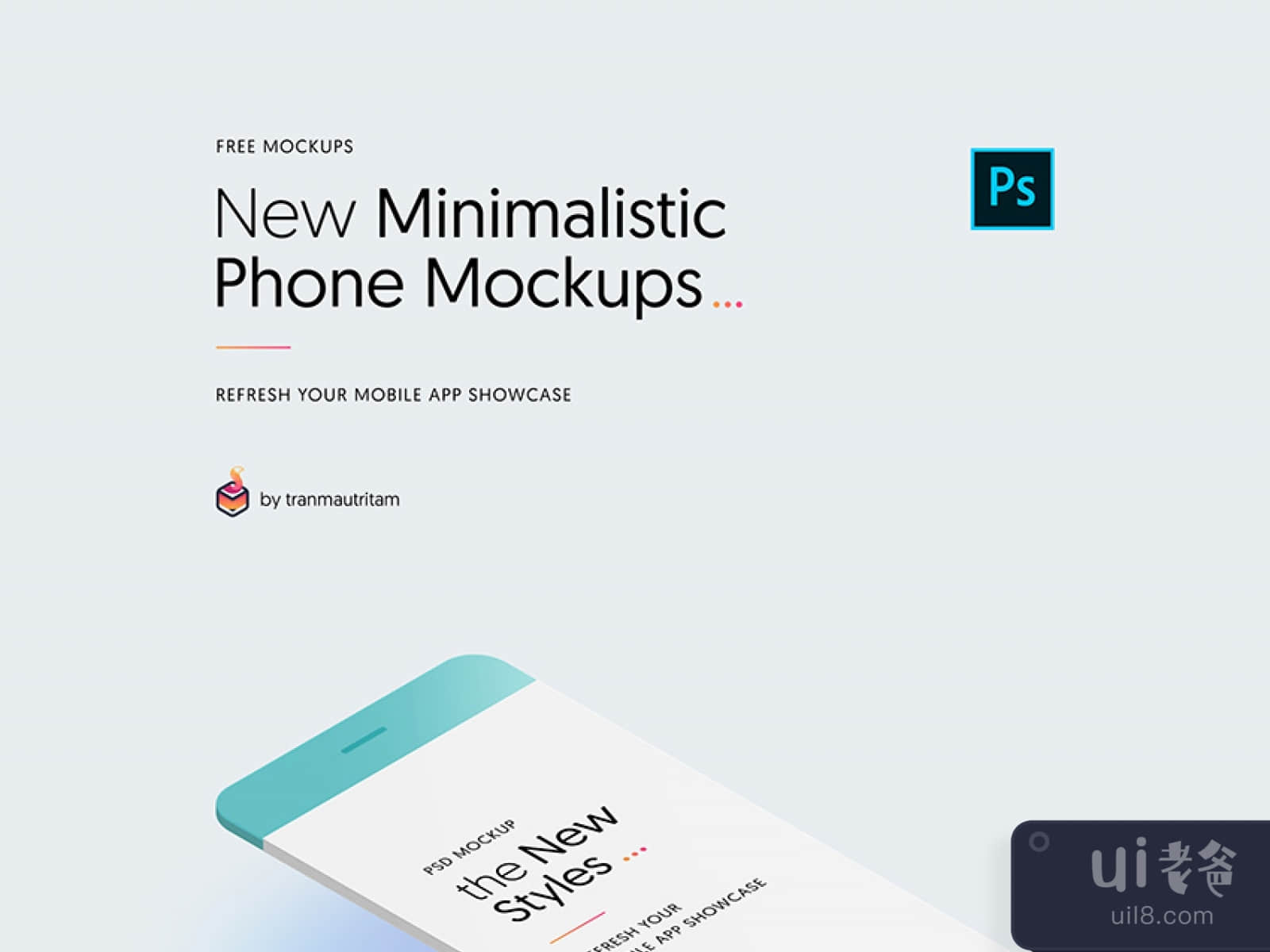 10 Minimal iPhone Mockups for Figma and Adobe XD No 1