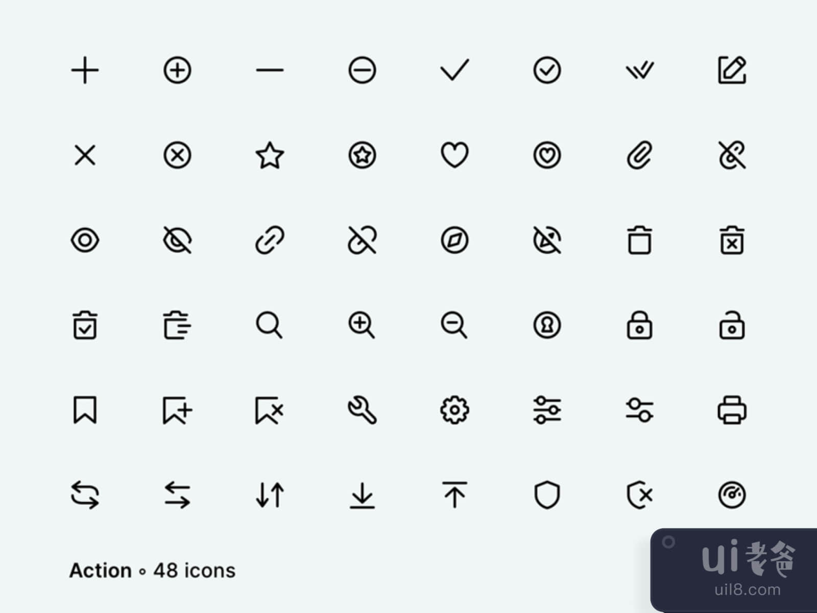 128 Super Basic Icons for Figma and Adobe XD No 1