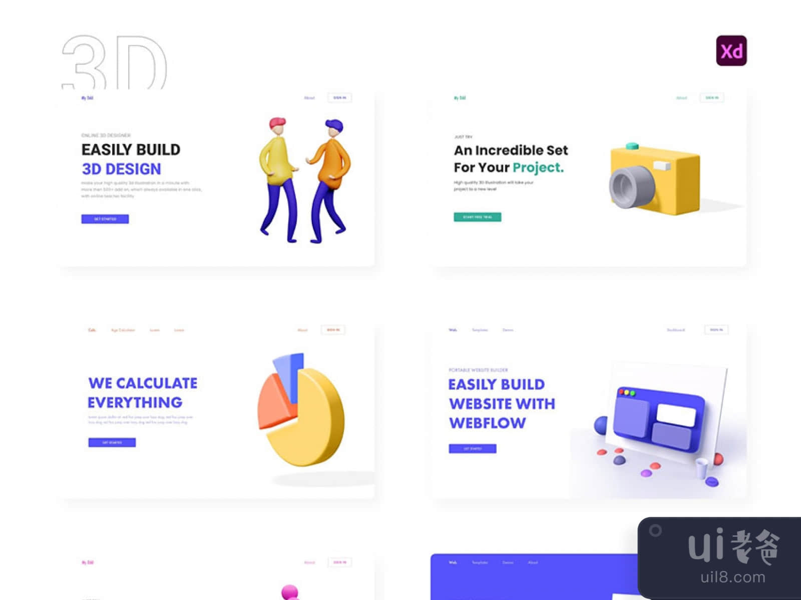 42 Landing page concepts for Figma and Adobe XD No 1