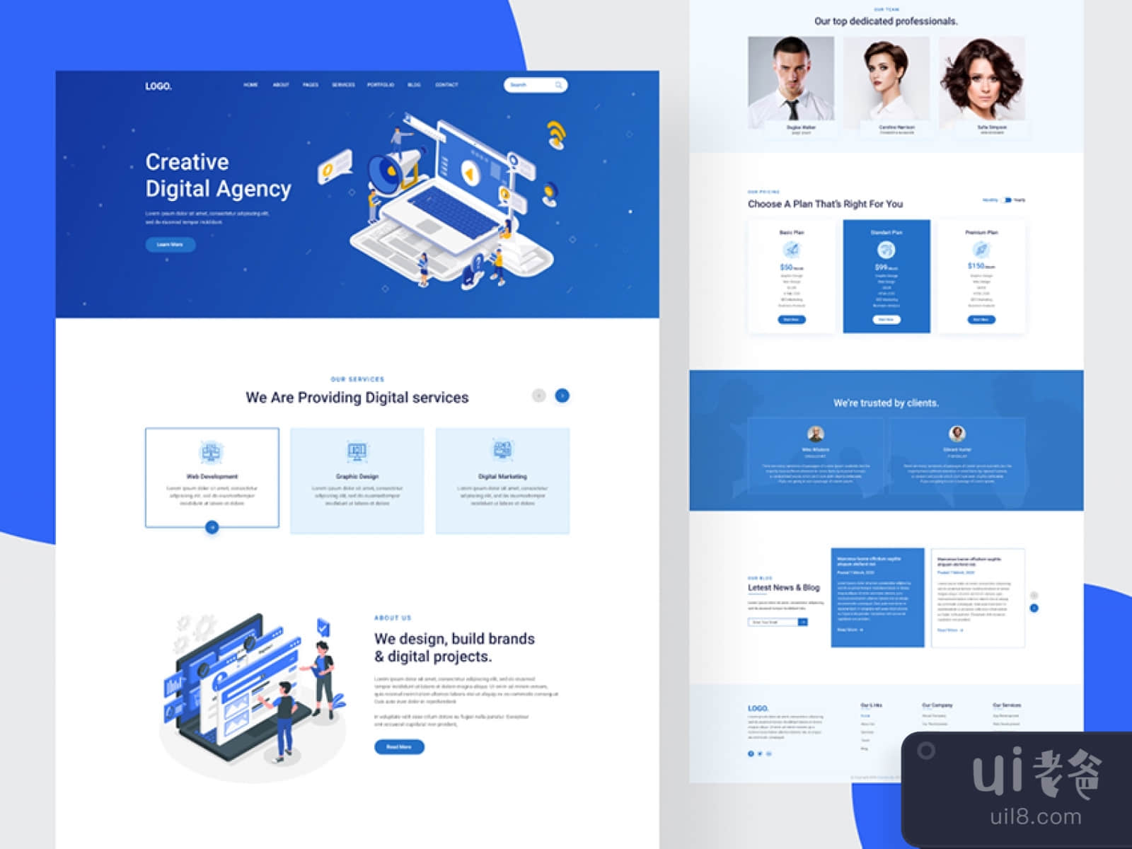 Agency Landing Page for Figma and Adobe XD No 1