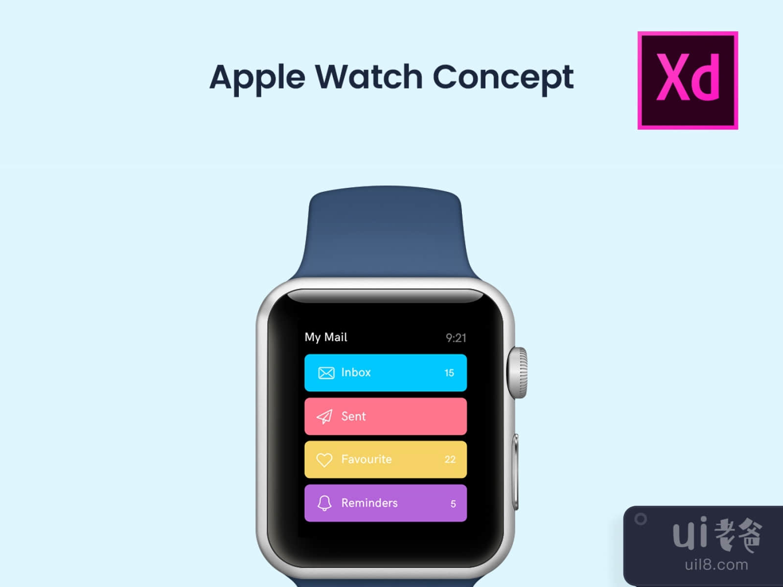 Apple Watch Design Concept for Figma and Adobe XD No 1