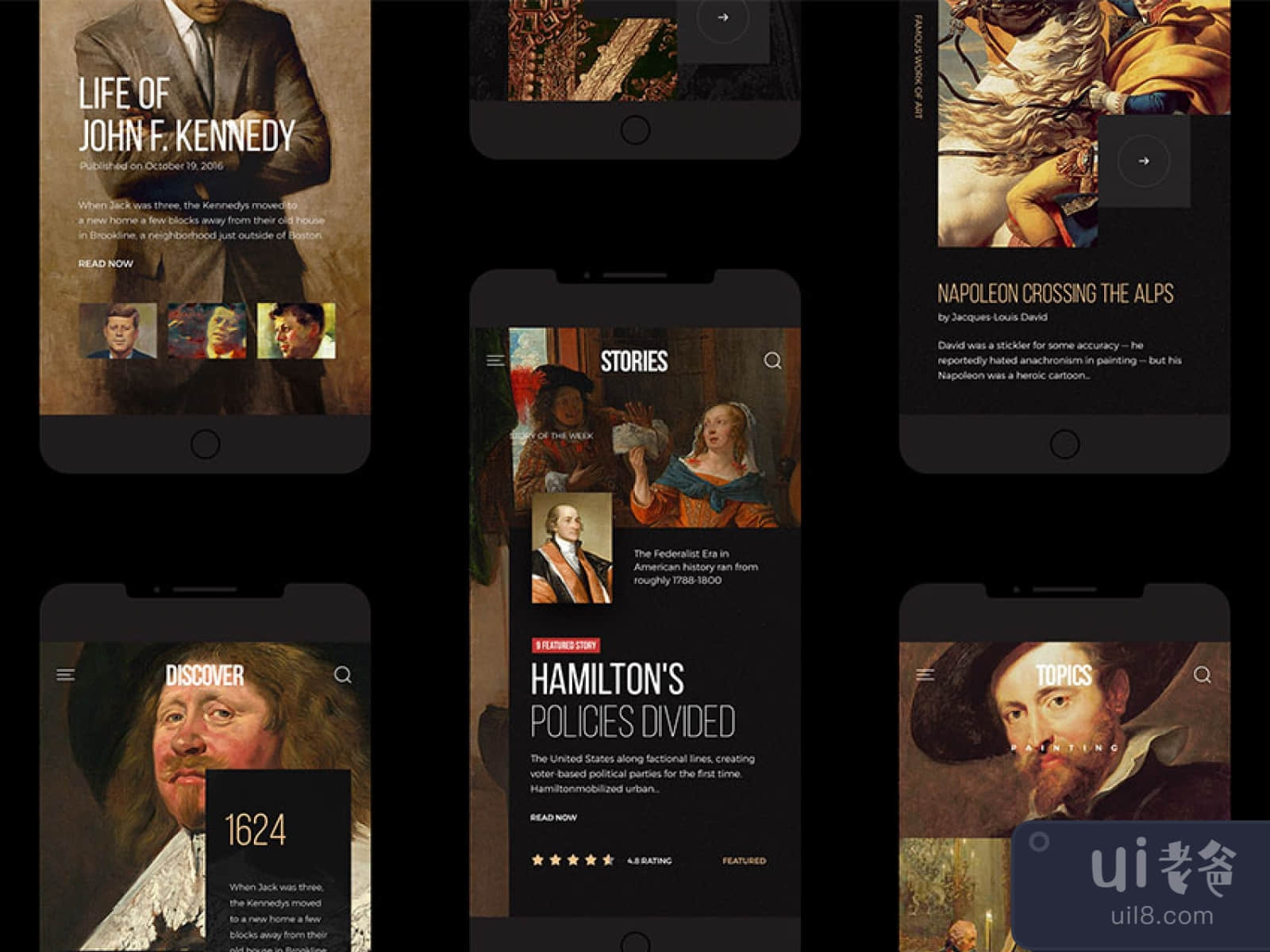 Art History Mobile App for Figma and Adobe XD No 1