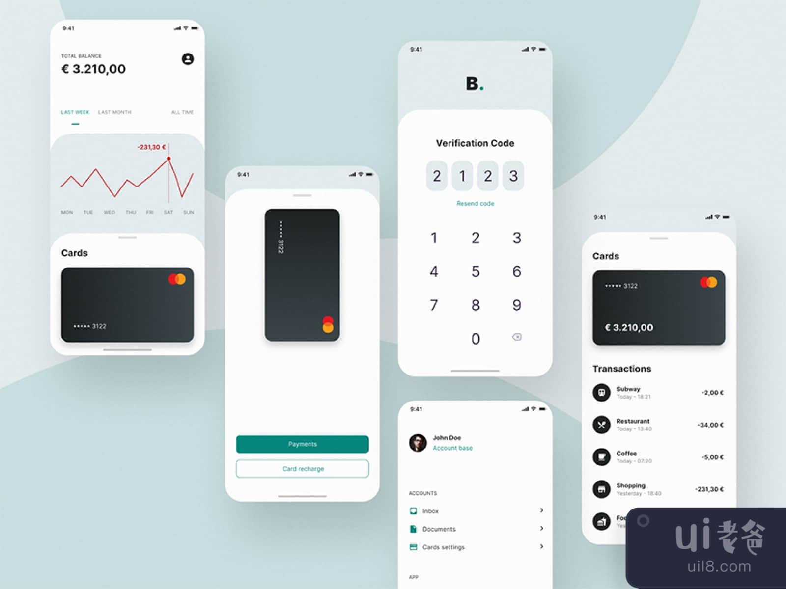 Banking App UI Kit for Figma and Adobe XD No 1
