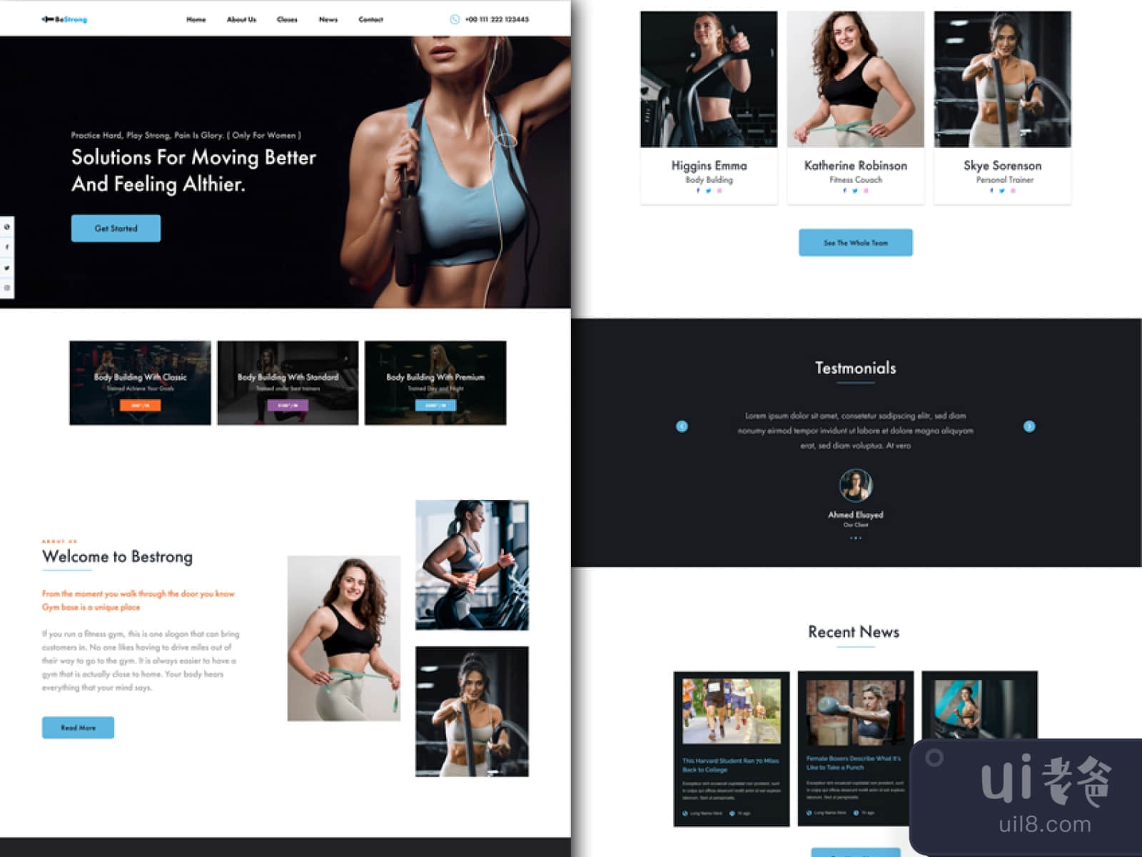 Bestrong Fitness Webdesign for Figma and Adobe XD No 1