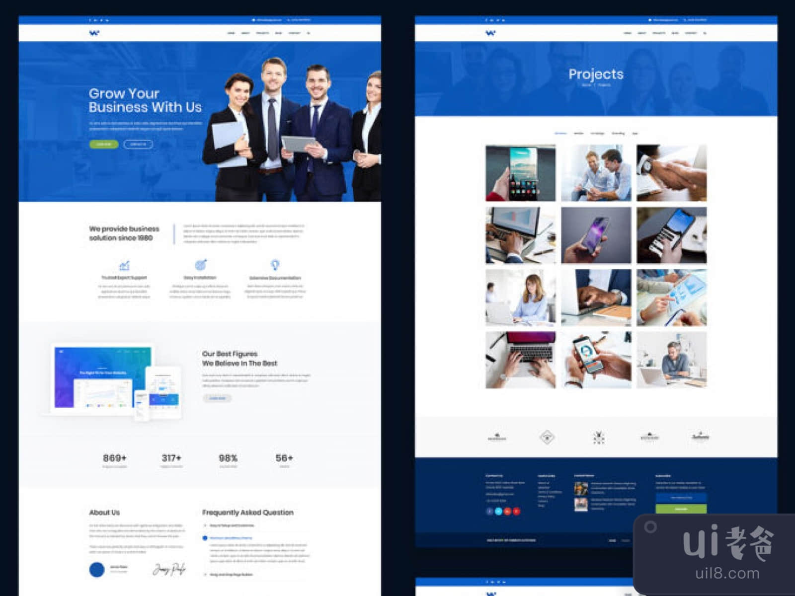 Business Web PSD Template for Figma and Adobe XD No 1