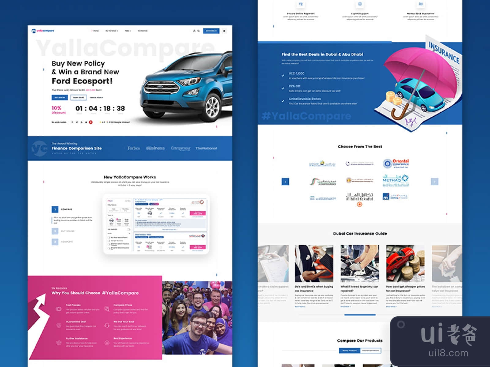 Car Insurance Web Design for Figma and Adobe XD No 1