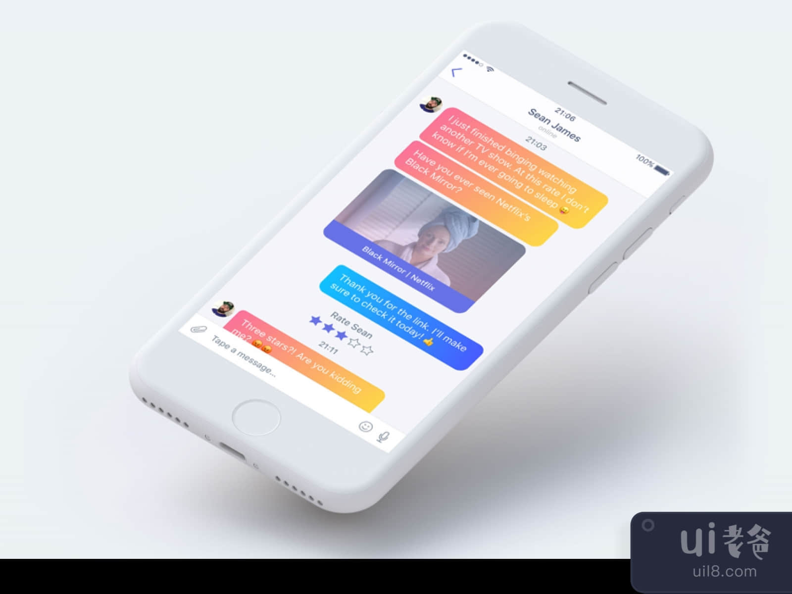 Chat Message UI Kit for Figma and Adobe XD No 1