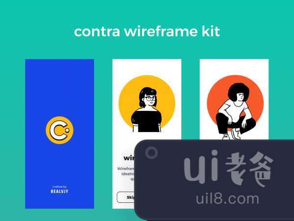 Contra  Open Source Wireframe for Figma and Adobe XD No 1