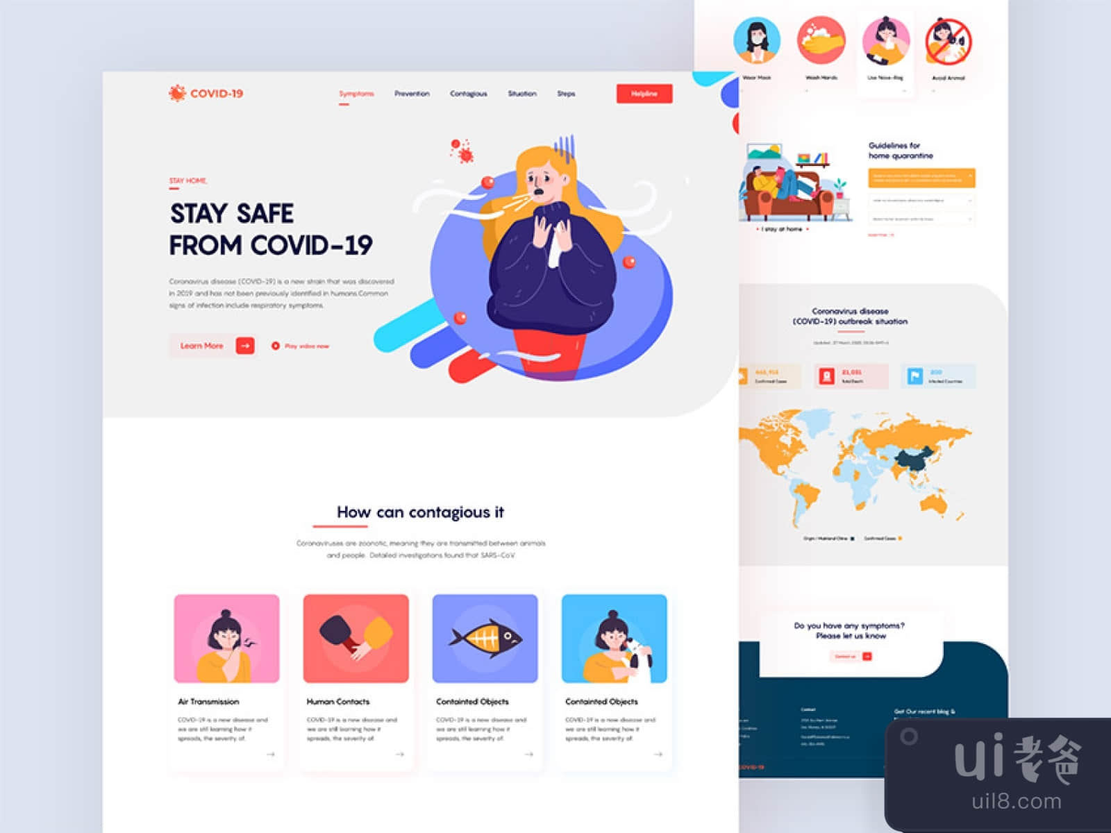 COVID-19 Landing Page for Figma and Adobe XD No 1