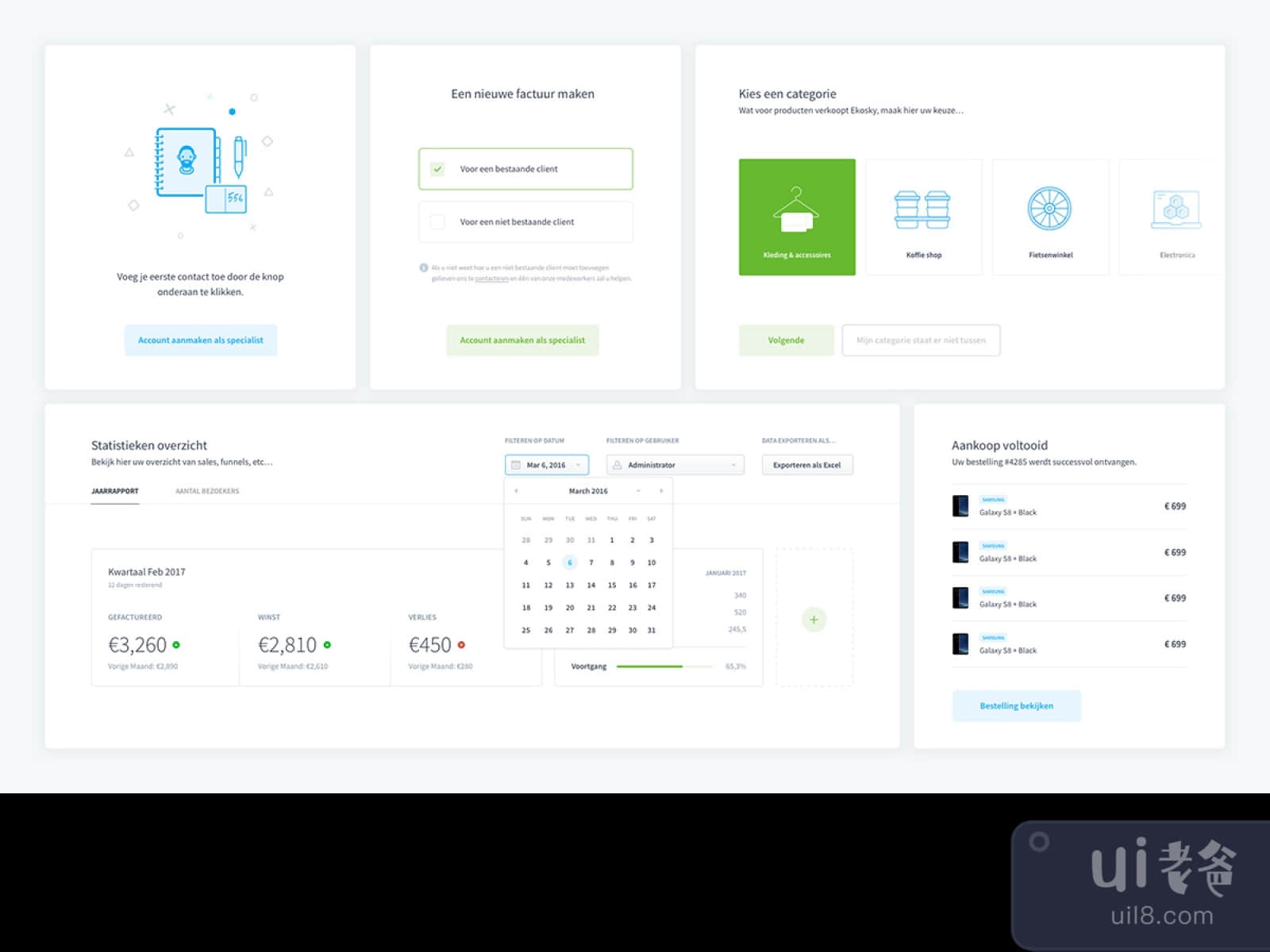 Dashboard UI Elements Kit 1 for Figma and Adobe XD No 1