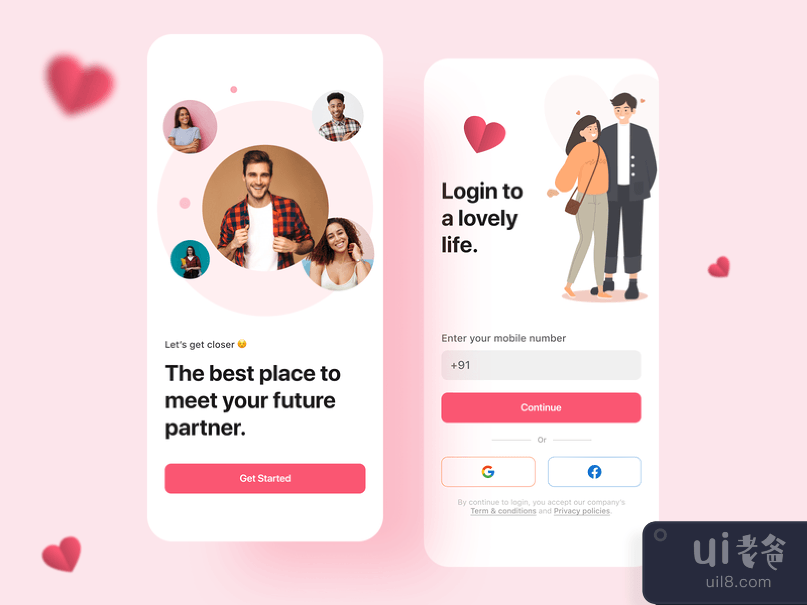 Dating App Sign up Design for Figma and Adobe XD No 1