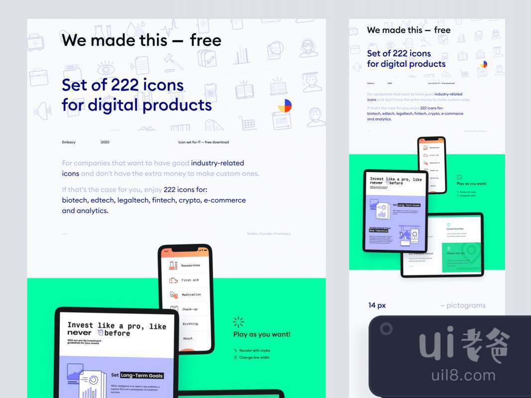 222 Free Icons for Digital Products for Figma and Adobe XD No 1