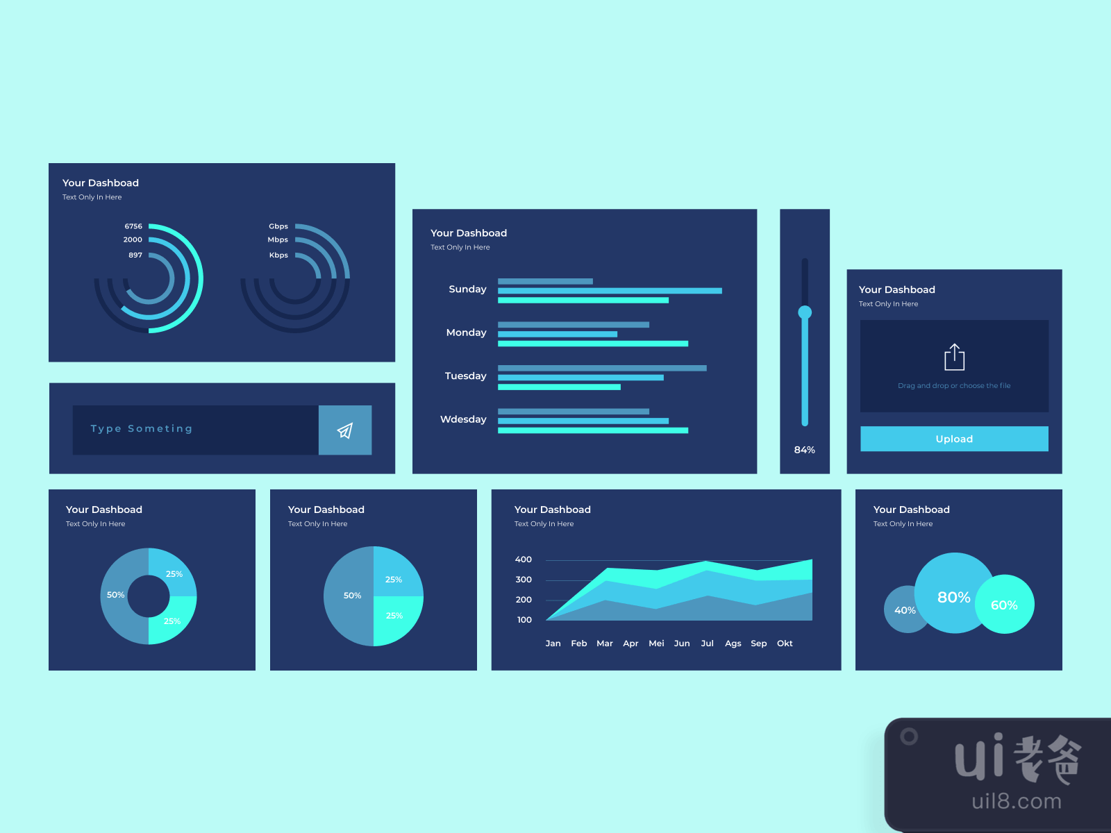 25 Dashboard UI Cards for Figma and Adobe XD No 3