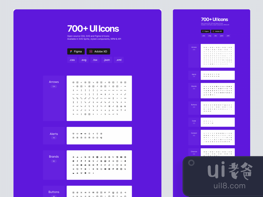 700+ UI Icons for Figma and Adobe XD for Figma and Adobe XD No 1