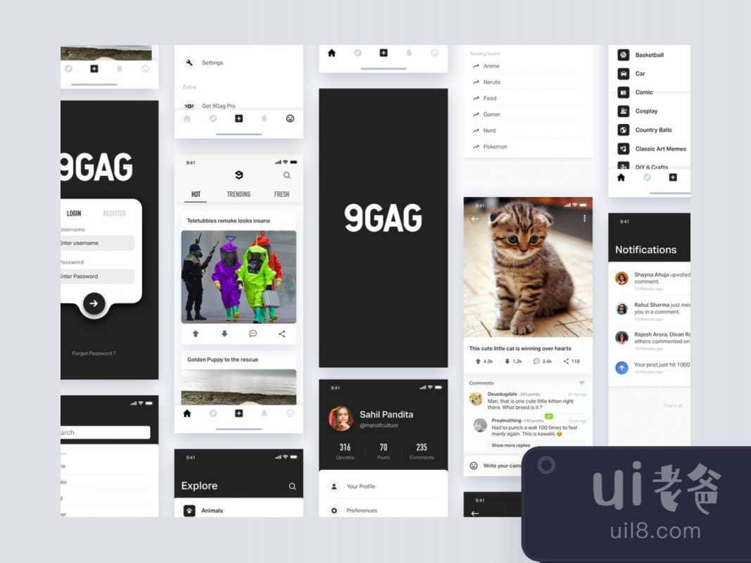 9GAG Redesign UI Kit for Figma and Adobe XD No 1