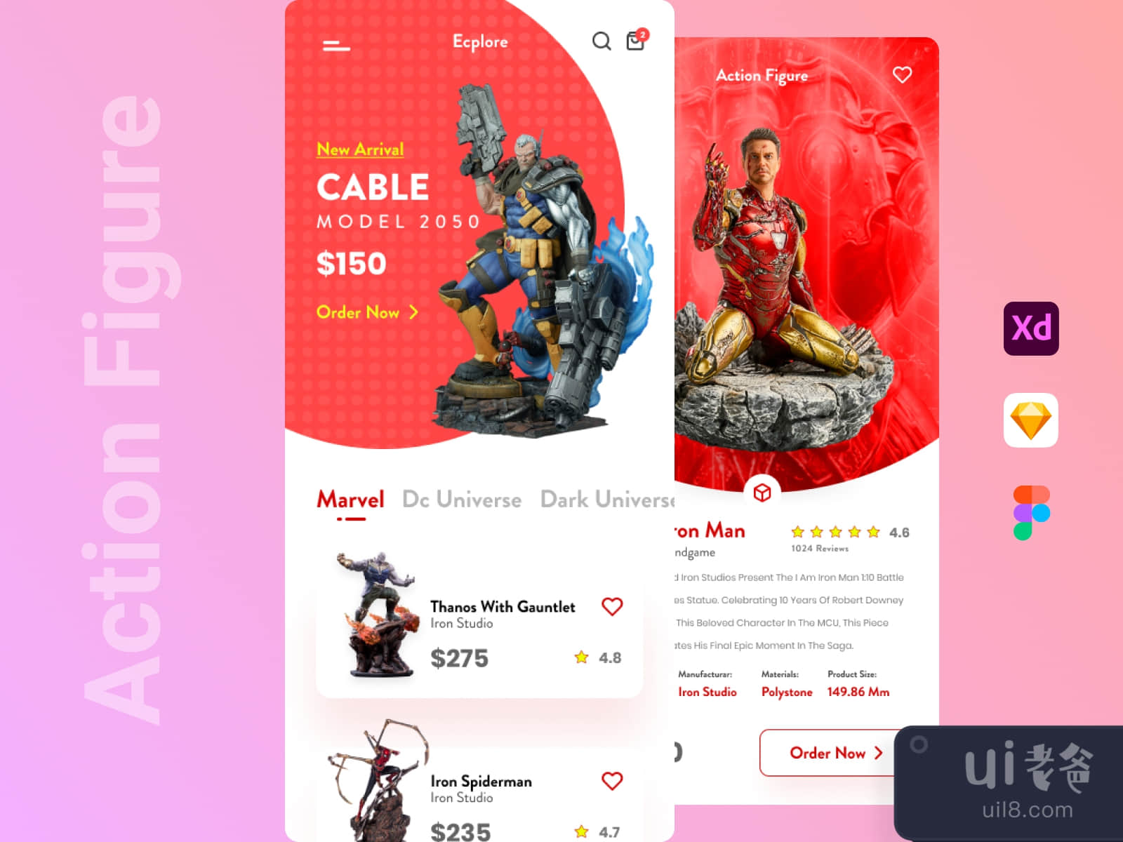 Action Figure Sale App for Figma and Adobe XD No 2