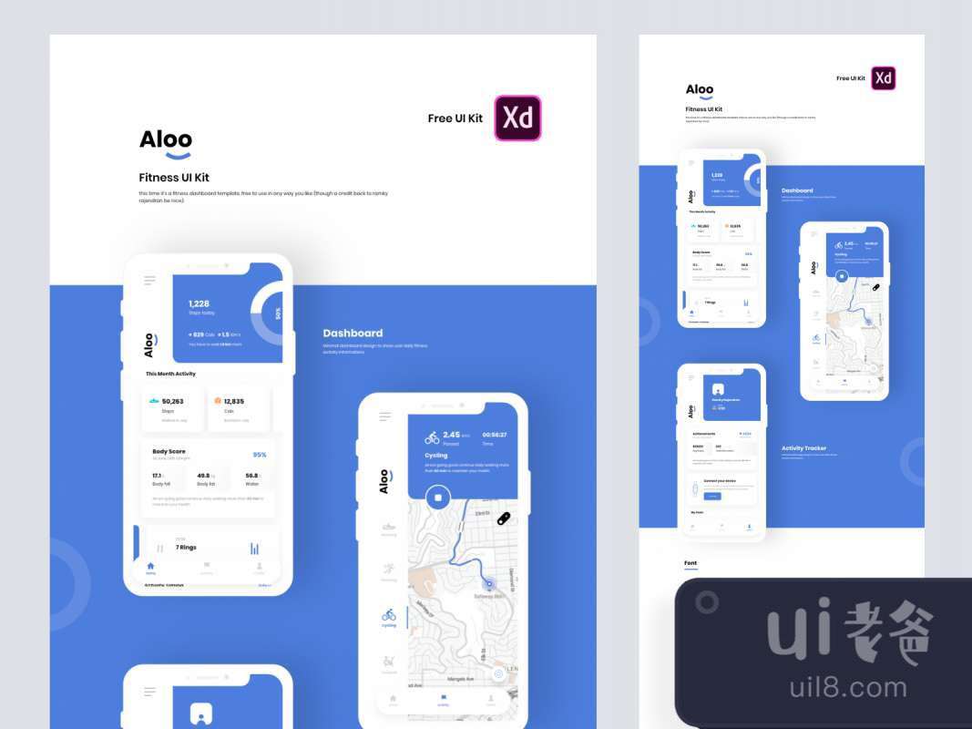 Aloo - Fitness UI Kit for Adobe XD for Figma and Adobe XD No 1