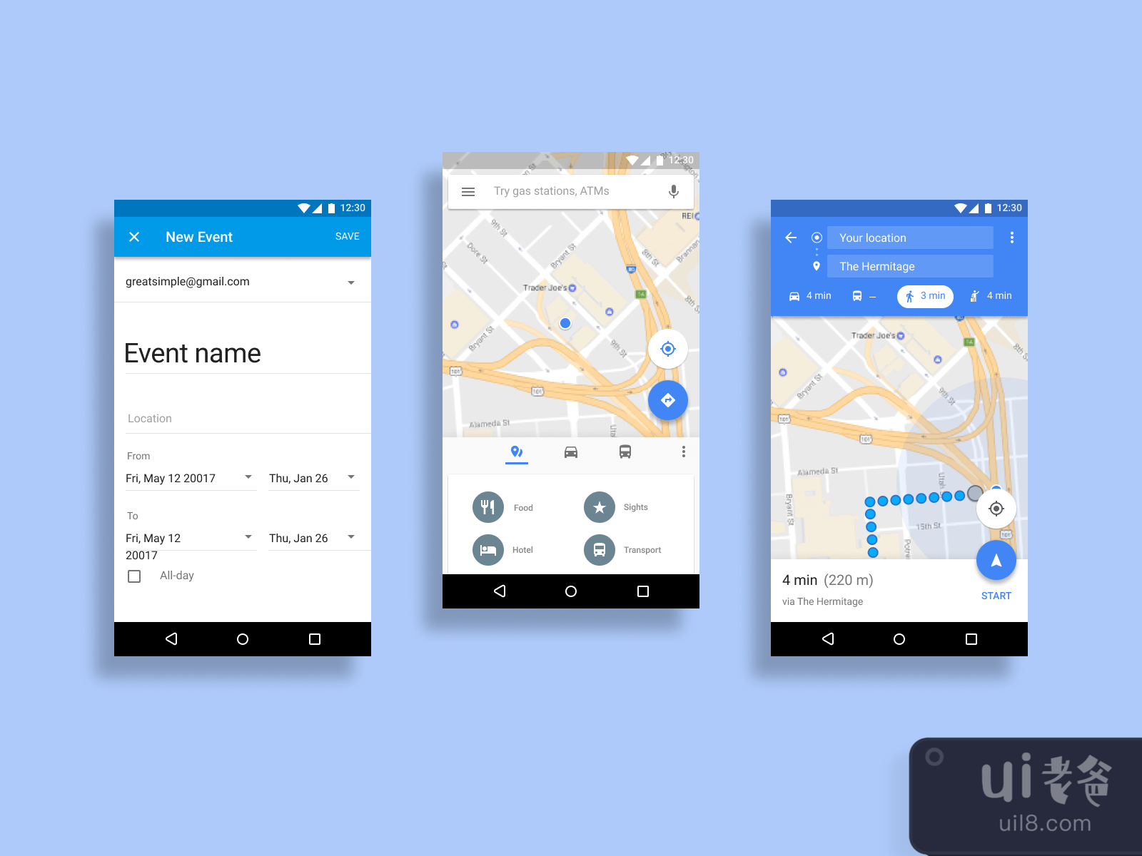 Android 7 Nougat GUI for Figma and Adobe XD No 2