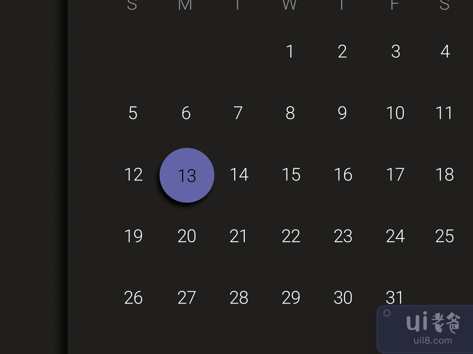 Android Calendar for Figma and Adobe XD No 3