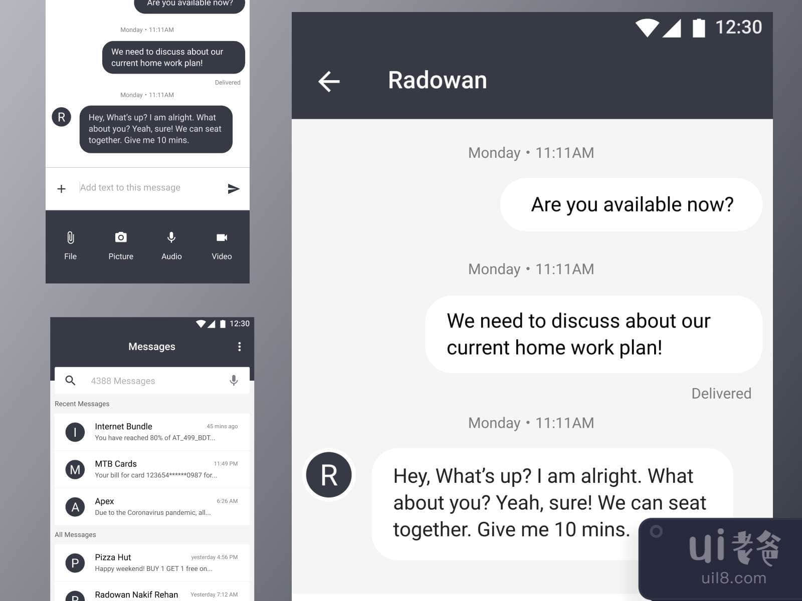 Android Messaging App for Figma and Adobe XD No 3