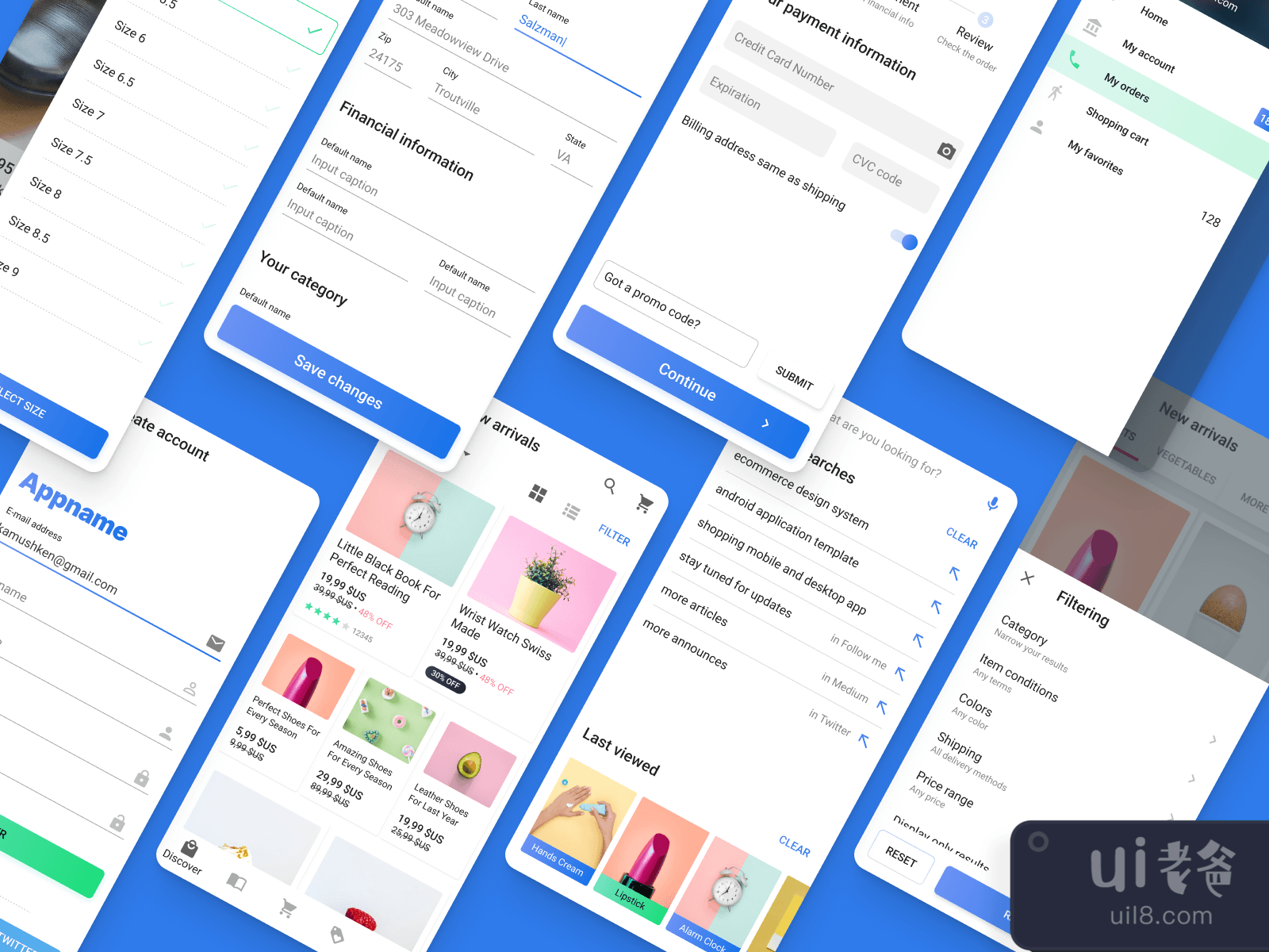 Android UI Kit for Figma and Adobe XD No 4