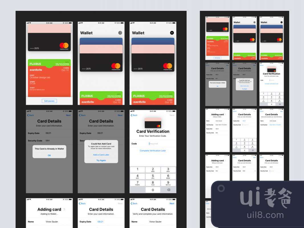 Apple Wallet Free UI Kit for Sketch for Figma and Adobe XD No 1