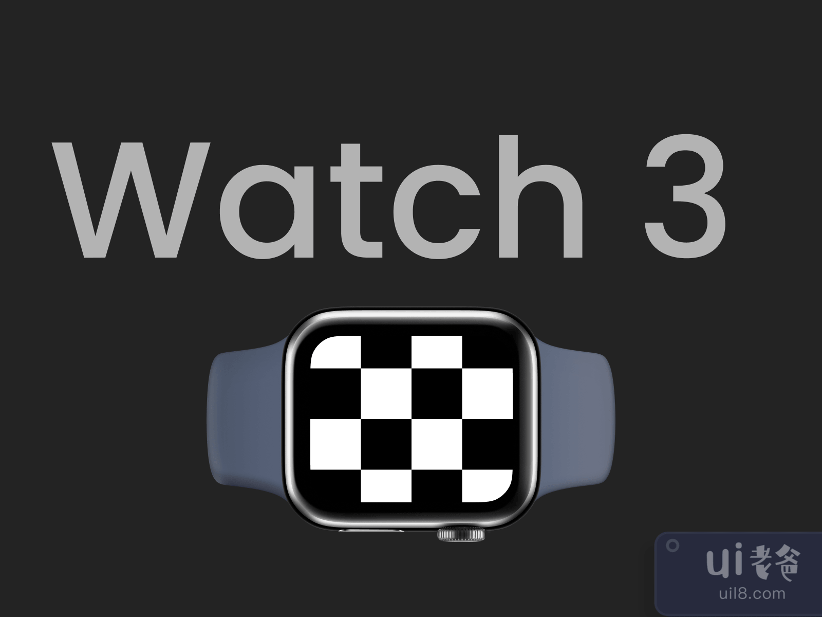 Apple Watch 3 38mm Black Mockup for Figma and Adobe XD No 2
