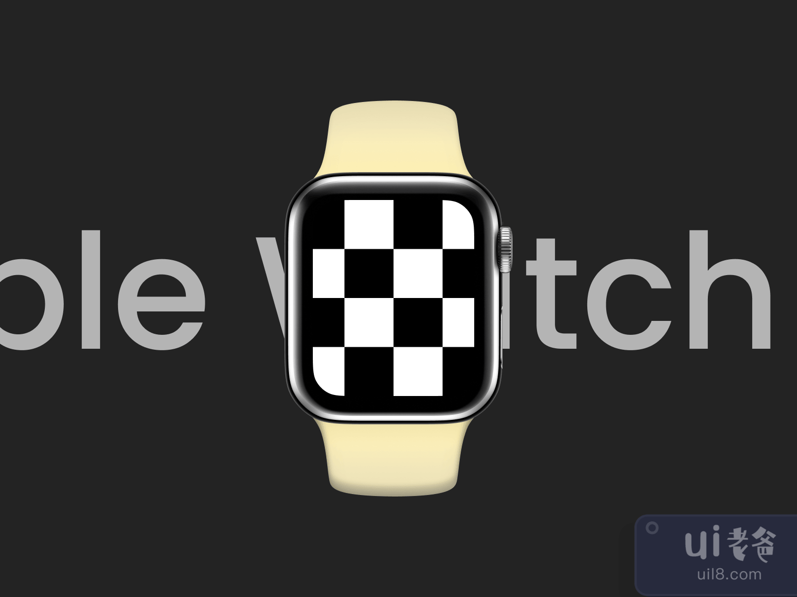 Apple Watch 3 38mm Black Mockup for Figma and Adobe XD No 3