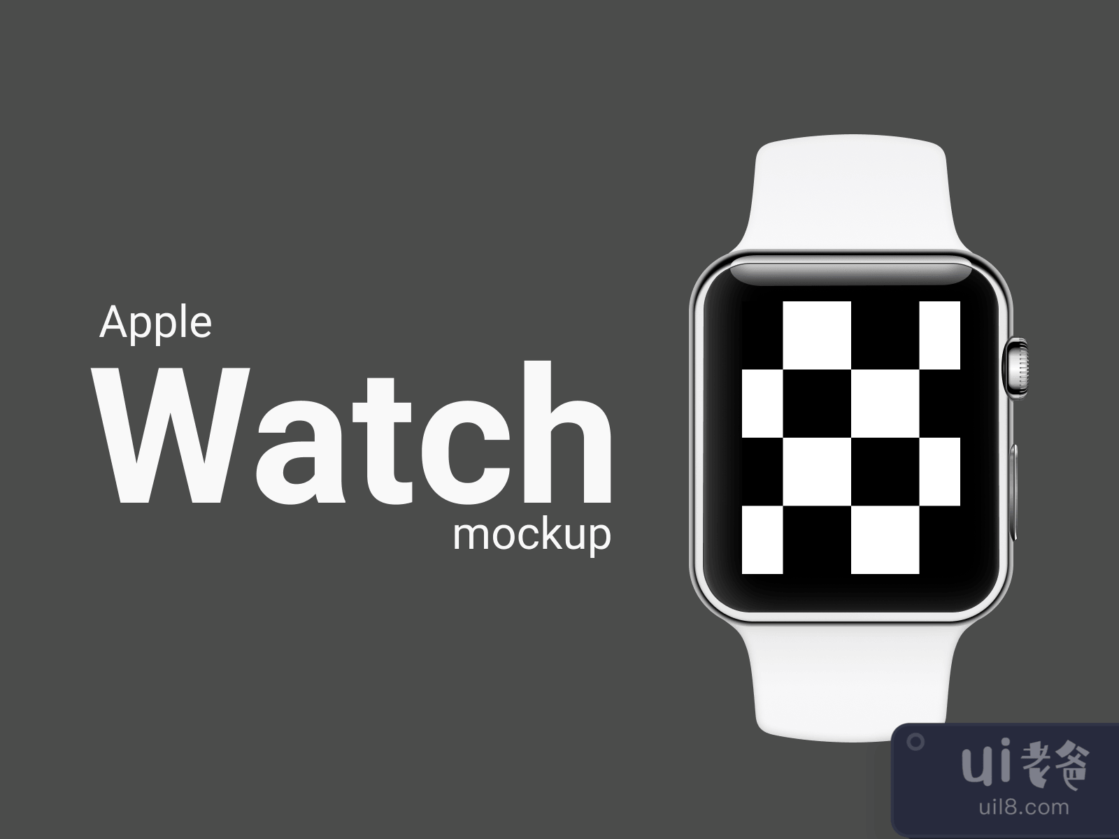 Apple Watch 3 38mm White Mockup for Figma and Adobe XD No 2