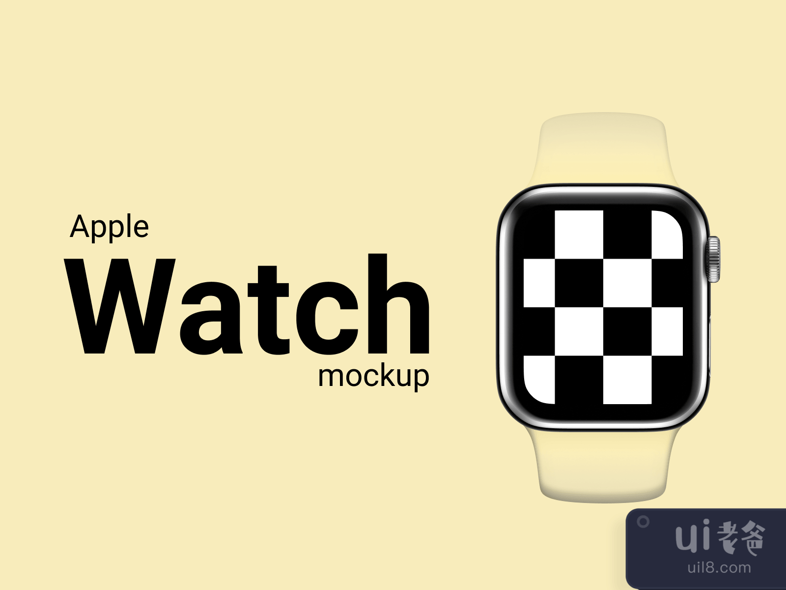 Apple Watch 3 38mm White Mockup for Figma and Adobe XD No 3
