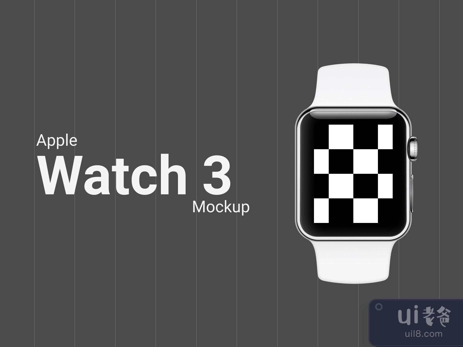 Apple Watch 3 42mm Black Mockup for Figma and Adobe XD No 2