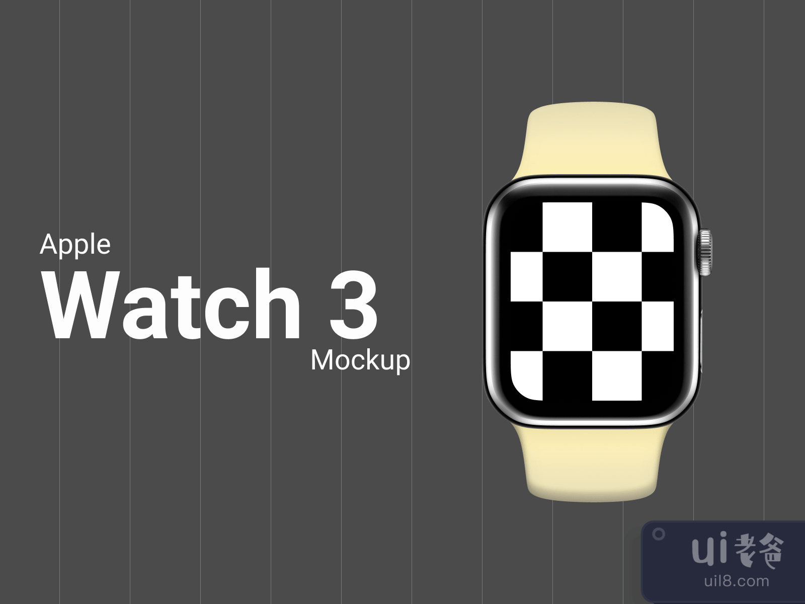 Apple Watch 3 42mm Black Mockup for Figma and Adobe XD No 3
