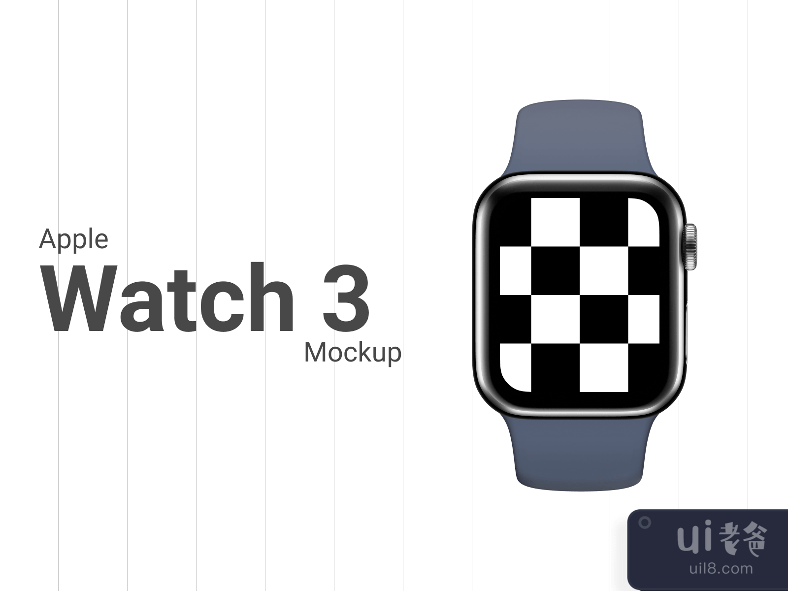 Apple Watch 3 42mm Black Mockup for Figma and Adobe XD No 4