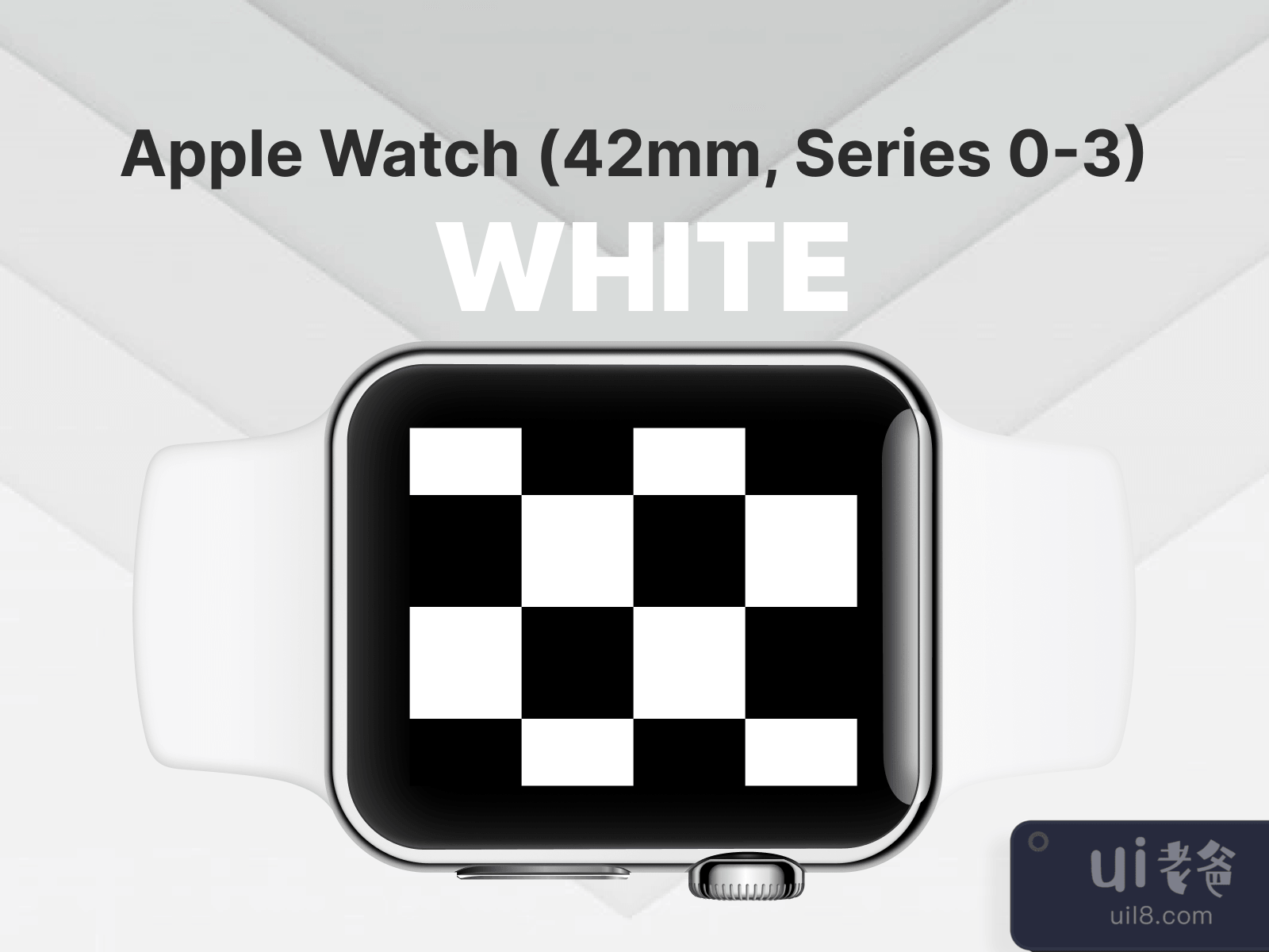 Apple Watch 3 42mm White Mockup for Figma and Adobe XD No 2