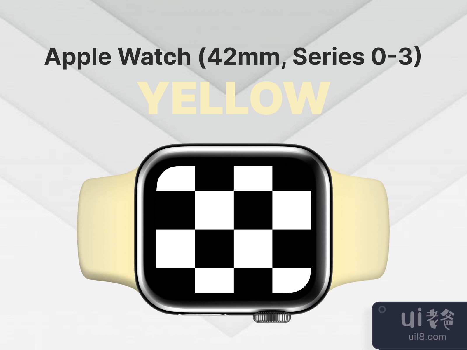 Apple Watch 3 42mm White Mockup for Figma and Adobe XD No 3
