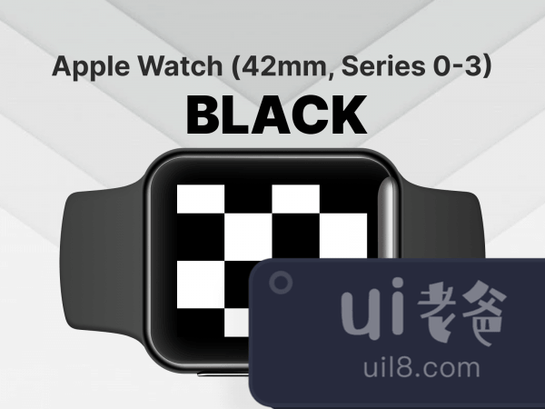 Apple Watch 3 42mm White Mockup for Figma and Adobe XD No 1