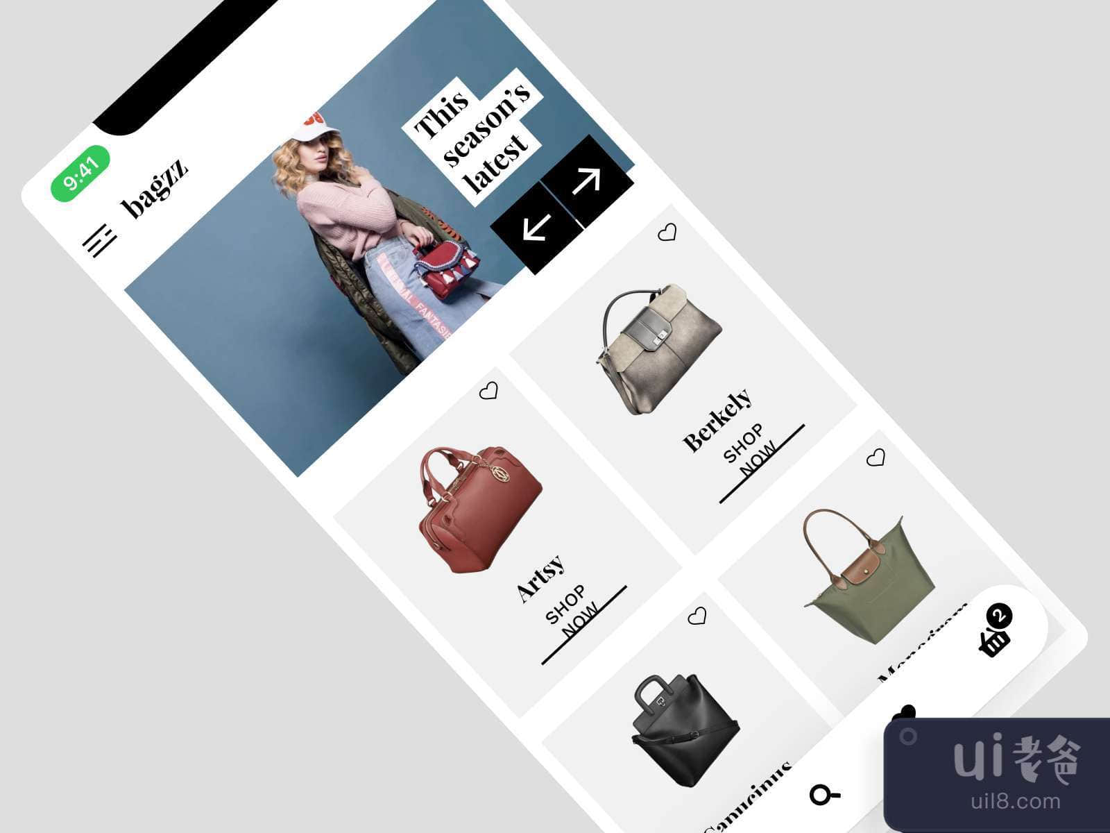 Bagzz Shopping UI Kit for Figma and Adobe XD No 4