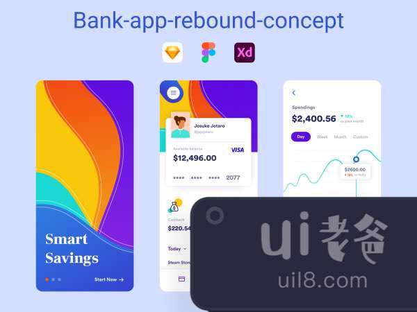 Bank App for Figma and Adobe XD No 1
