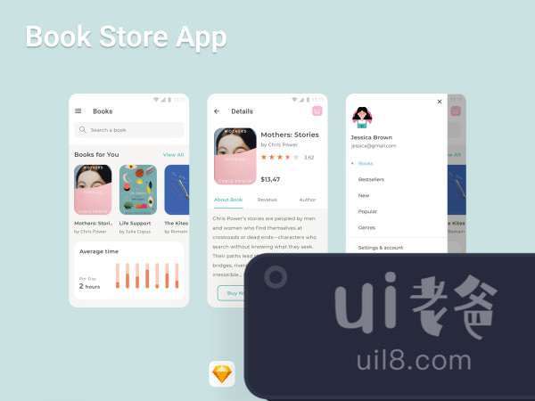 Book Store App for Figma and Adobe XD No 1