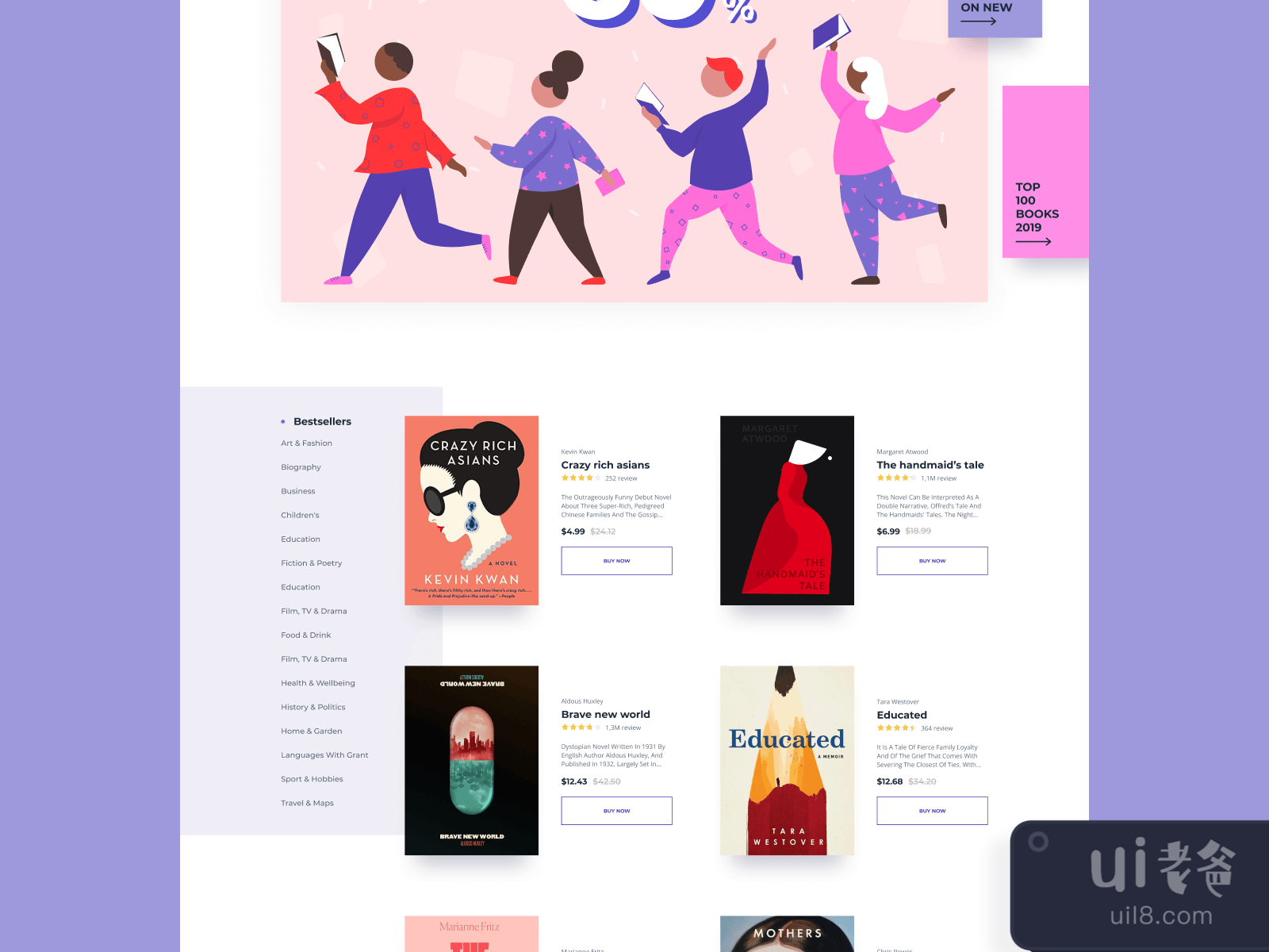 Bookshop Website for Figma and Adobe XD No 3