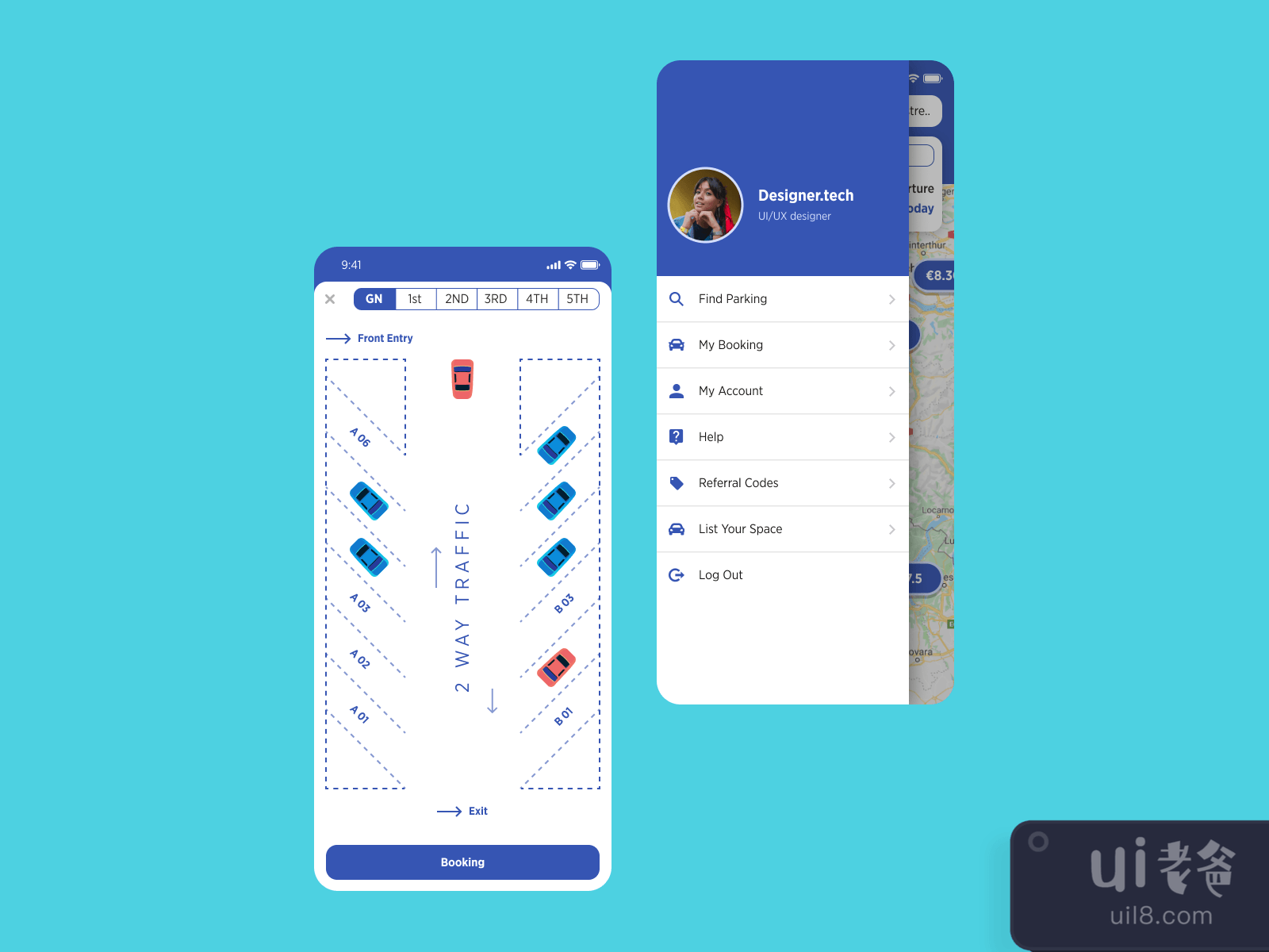 Car Parking Mobile UI Kit for Figma and Adobe XD No 4