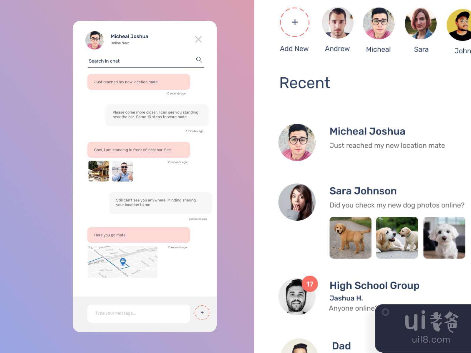 Chat App for Figma and Adobe XD No 3