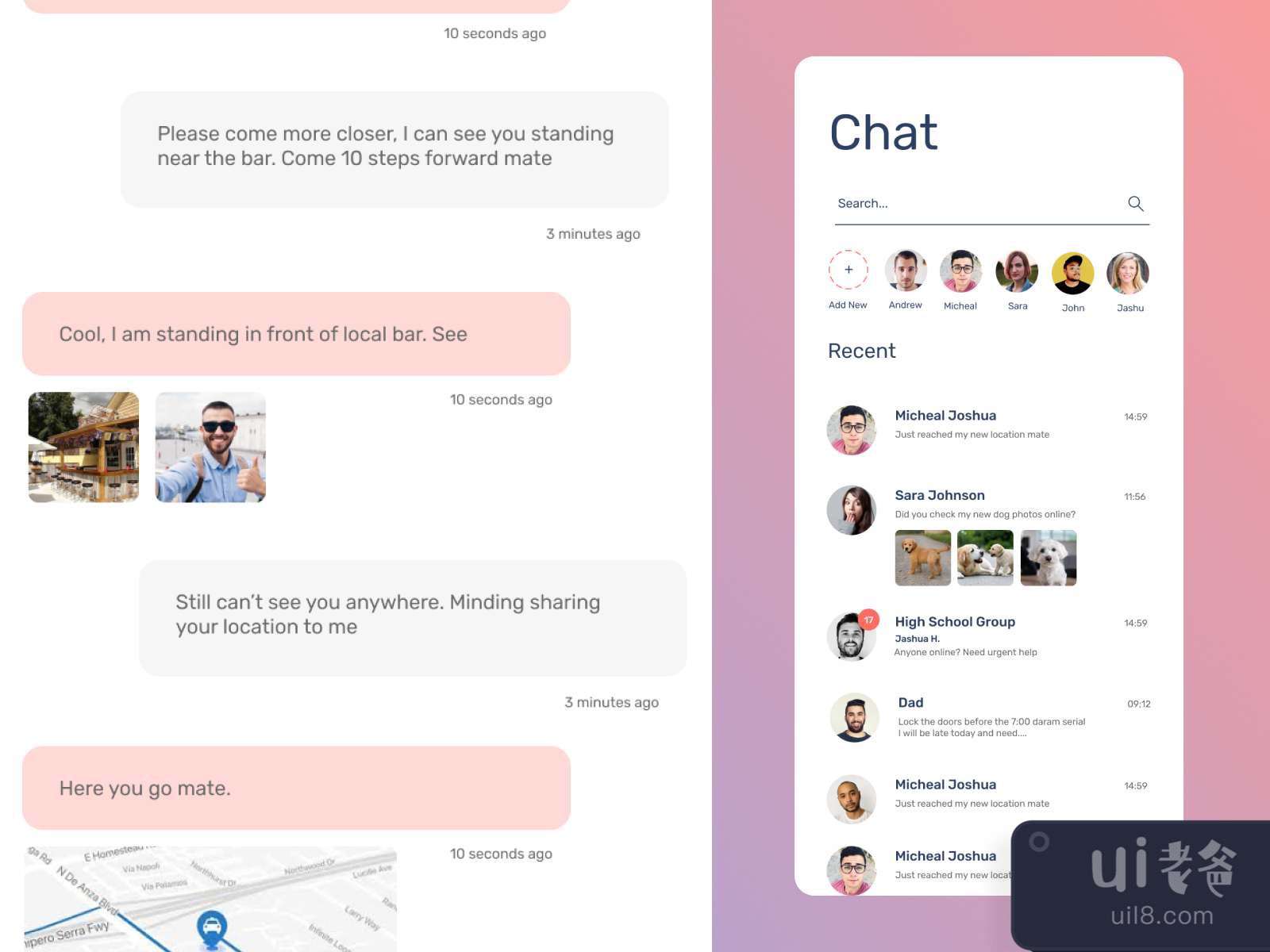 Chat App for Figma and Adobe XD No 4