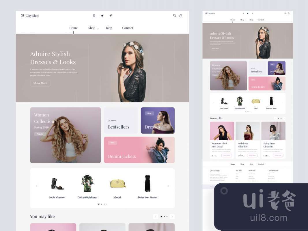 Clay Shop E-commerce UI Kit For Sketch for Figma and Adobe XD No 1