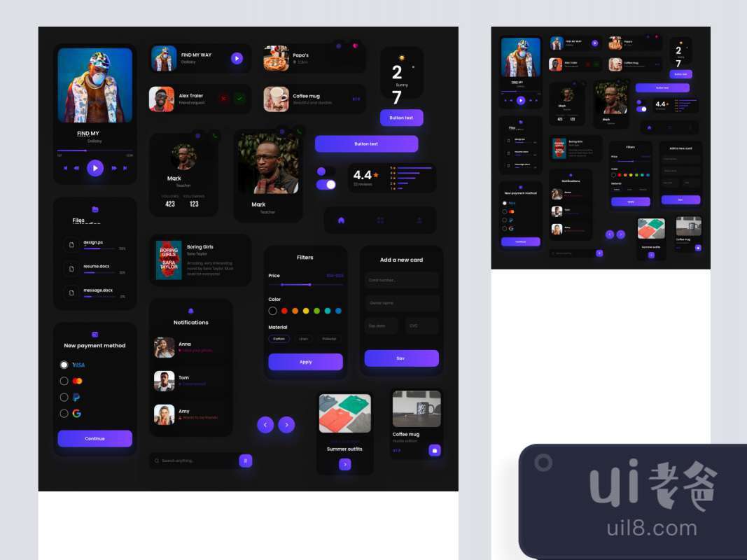 Components Free UI Kit for Figma and Adobe XD No 1