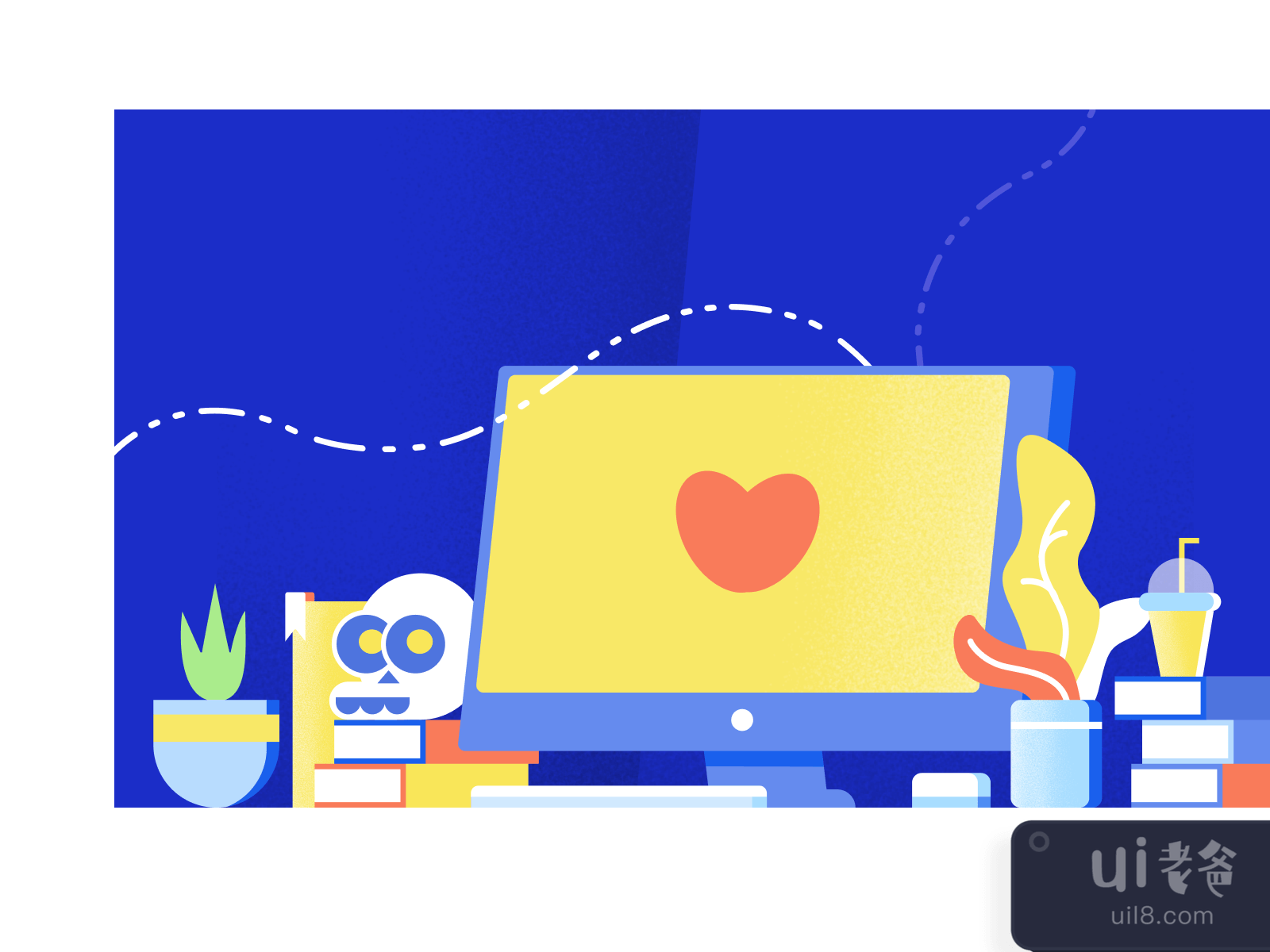 Computer Love Illustration for Figma and Adobe XD No 3