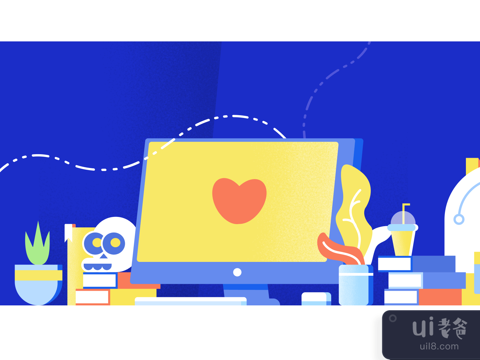 Computer Love Illustration for Figma and Adobe XD No 4